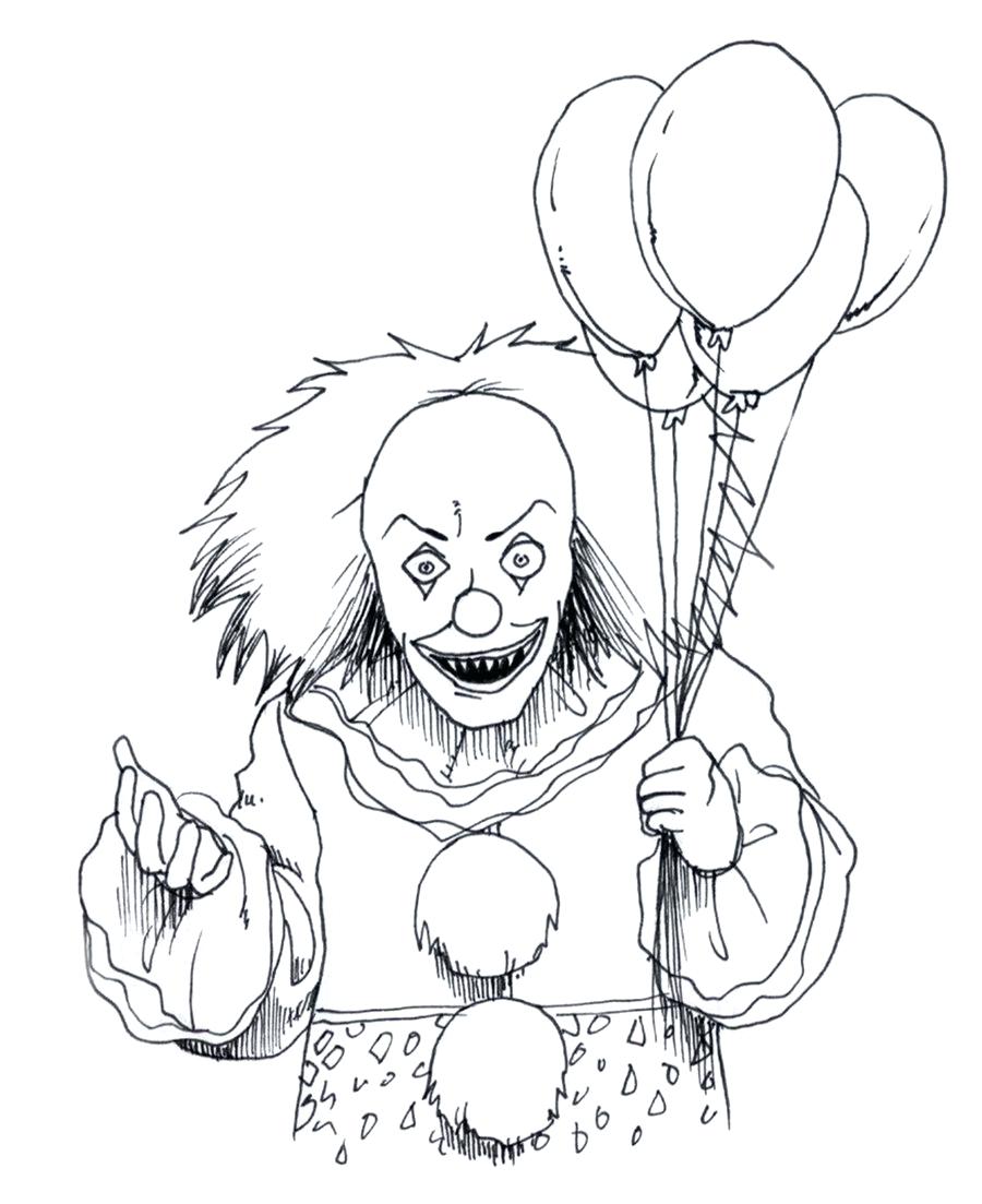 900x1103 Clown Coloring Pages Sad Page Free Printable Fish And Clown
