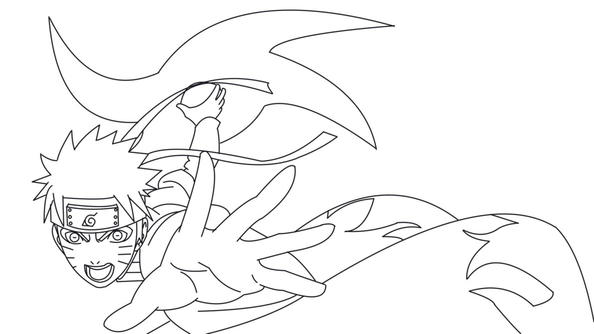 1191x670 Naruto Sage Mode Rasenshuriken Lineart By Izzatasyraf