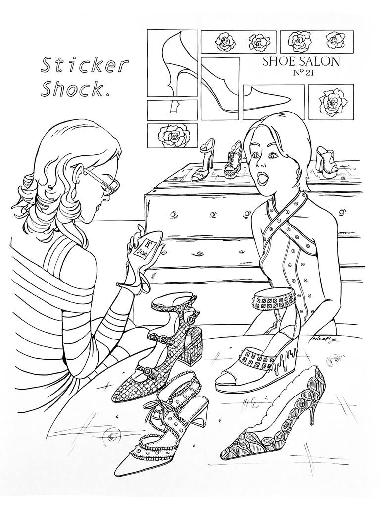 770x1027 Saatchi Art Sbf2438 Shoe Salon No. 21 Drawing By Joshua Wong