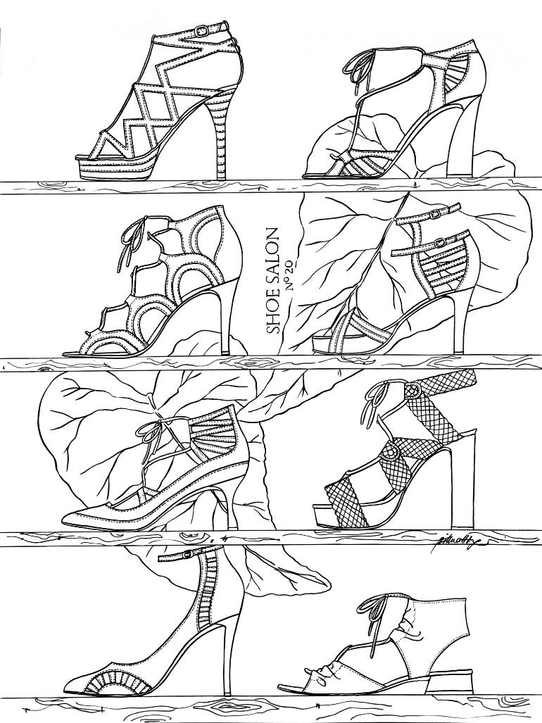 770x1027 Saatchi Art Sbf2522 Shoe Salon No. 20 Drawing By Joshua Wong