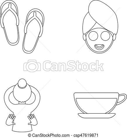 435x470 Slippers For The Spa Salon, A Girl's Face With A Cucumber