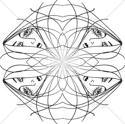 400x398 Beauty Salon Emblem With Abstract Woman Face Vector Image Vector