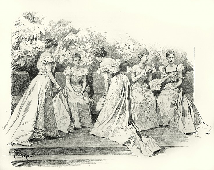 736x585 Theo Zasche In The Tea Salon, Drawing, 1898 Die Welt Der Habsburger