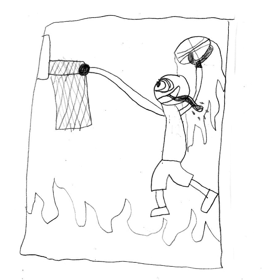 855x907 Chris Bosh Drawn By A Second Grader. The Sketchcard Saloon.