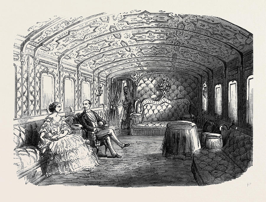 900x685 The Imperial Train On The Orleans Railway The Saloon Drawing By