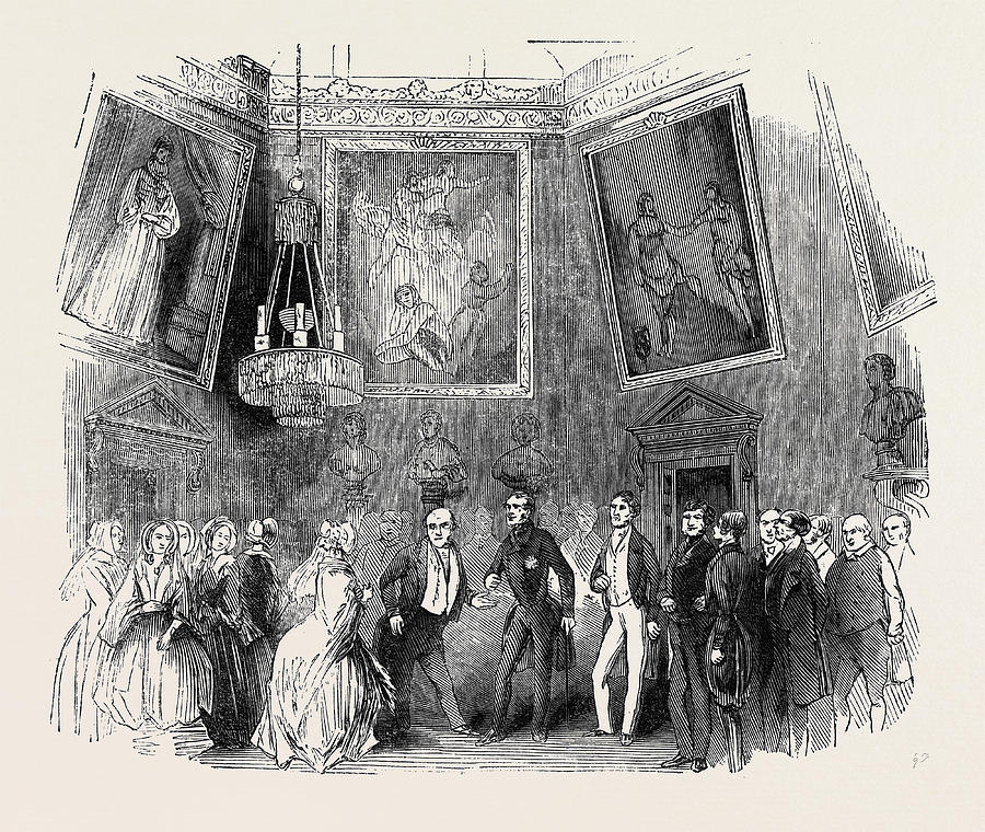 900x760 The Reception In The Saloon Drawing By English School