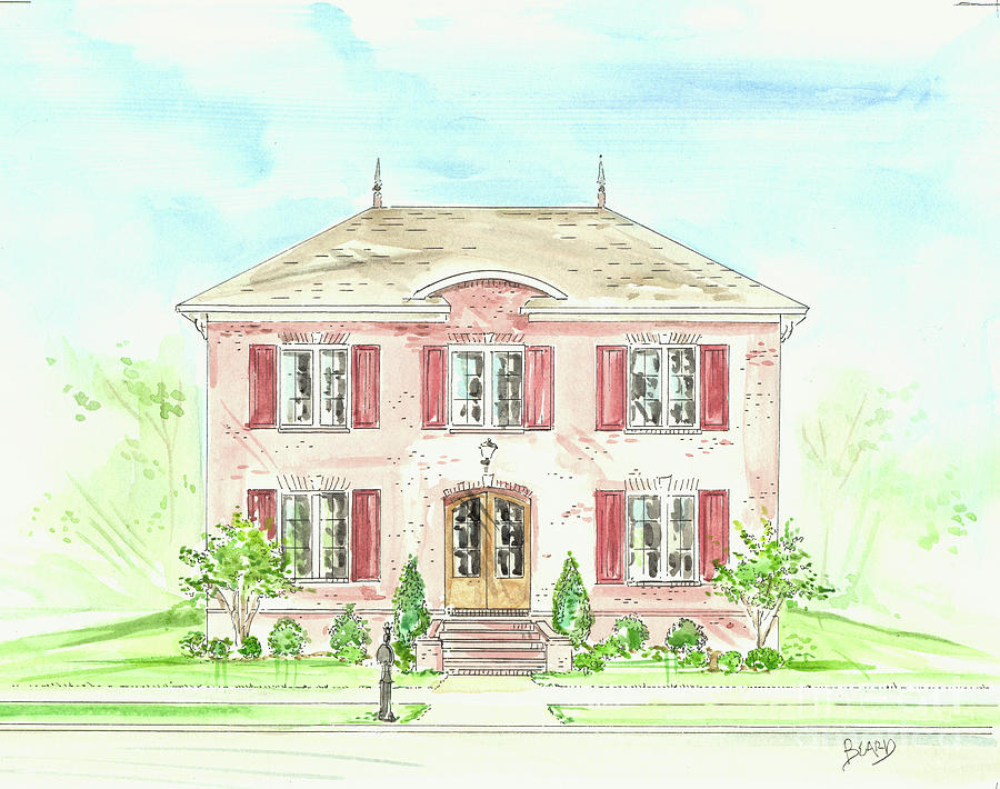900x710 House Rendering Sample Drawing By Lizi Beard Ward