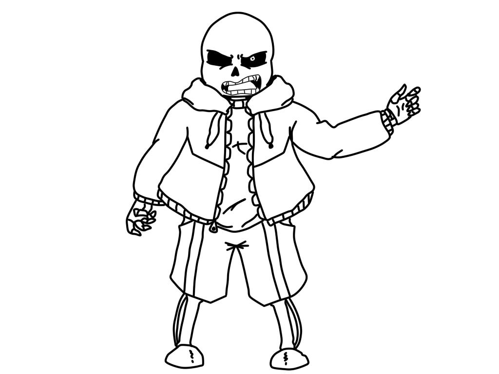 1024x768 Sans Coloring Page Picture Concept Ultra Pages Undertale Colouring