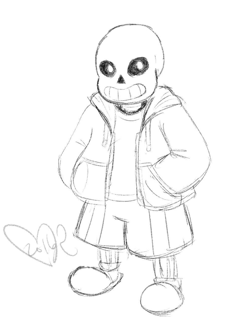 997x1288 Sans The Skeleton Sketch By Superbecky