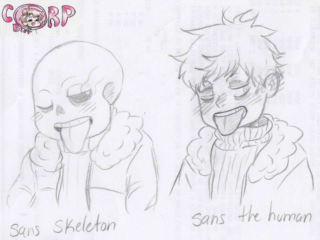 1024x768 Sans The Skeleton And Sans The Human By Ladybier