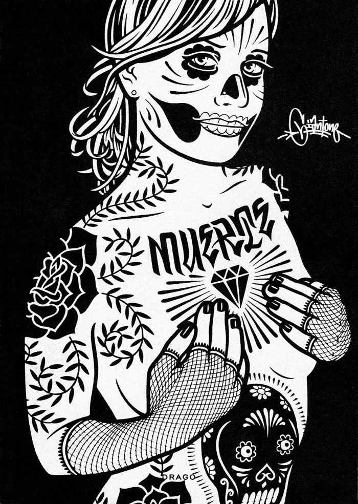 700x984 Mike Giant Santa Muerte Referencia Desenhos Santa