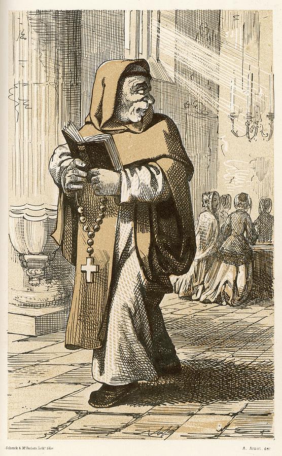 556x900 Monachus Carmelita A Satirical Drawing Drawing By Mary Evans