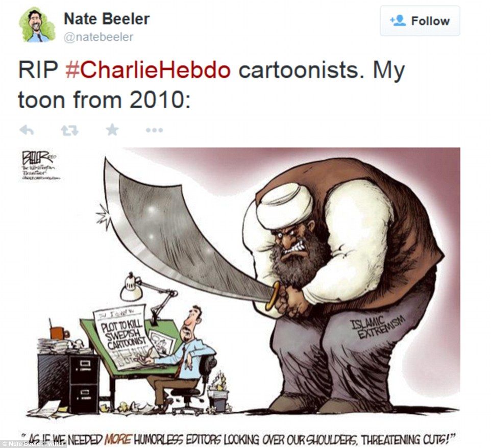 962x878 The World's Cartoonists React To The Paris Massacre With Drawings