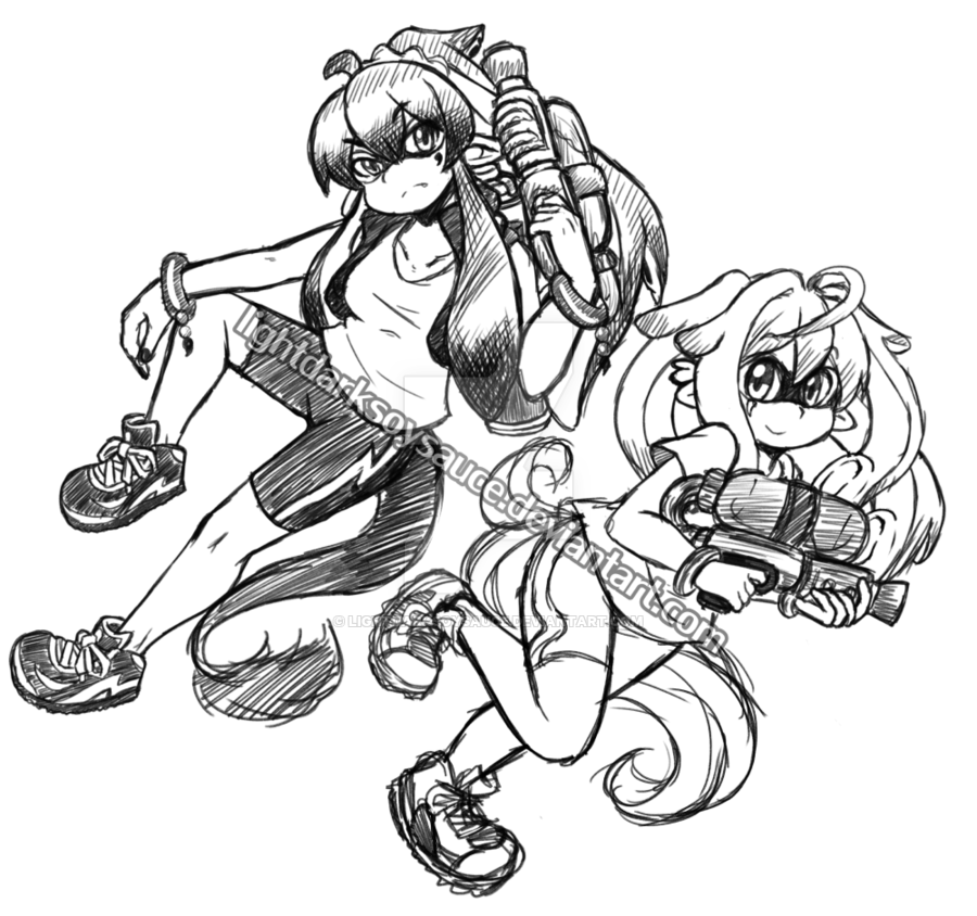 900x844 Oc] Splat It Up! (Sketch) By Lightdarksoysauce