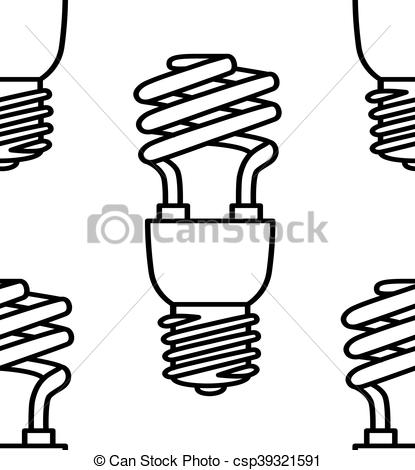 415x470 Energy Saving Light Bulbs Seamless Pattern. Vector. Energy Eps