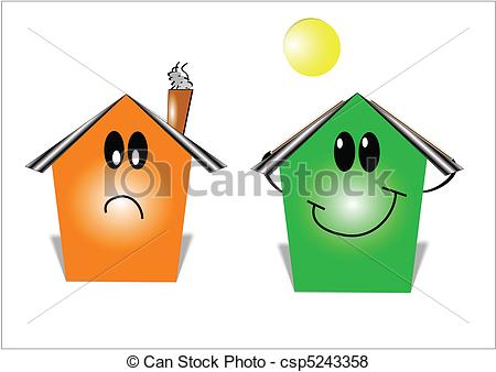 450x338 Money Savings Energy House. Cartoon Style Illustration