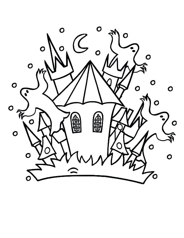 600x776 Scary Ghost Coloring Pages Haunted House Haunted House Full
