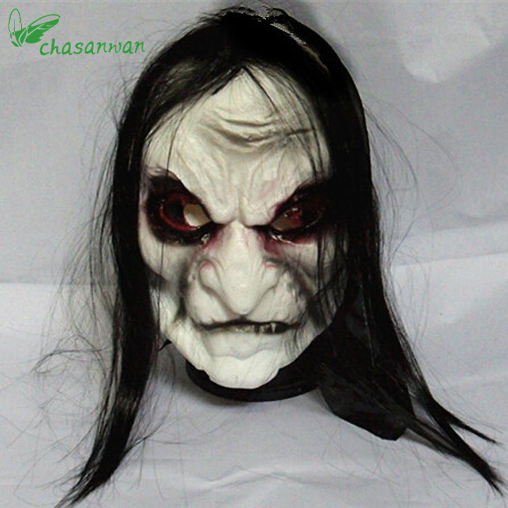 1000x1000 Horror! Halloween Mask Long Hair Ghost Scary Mask Props Grudge