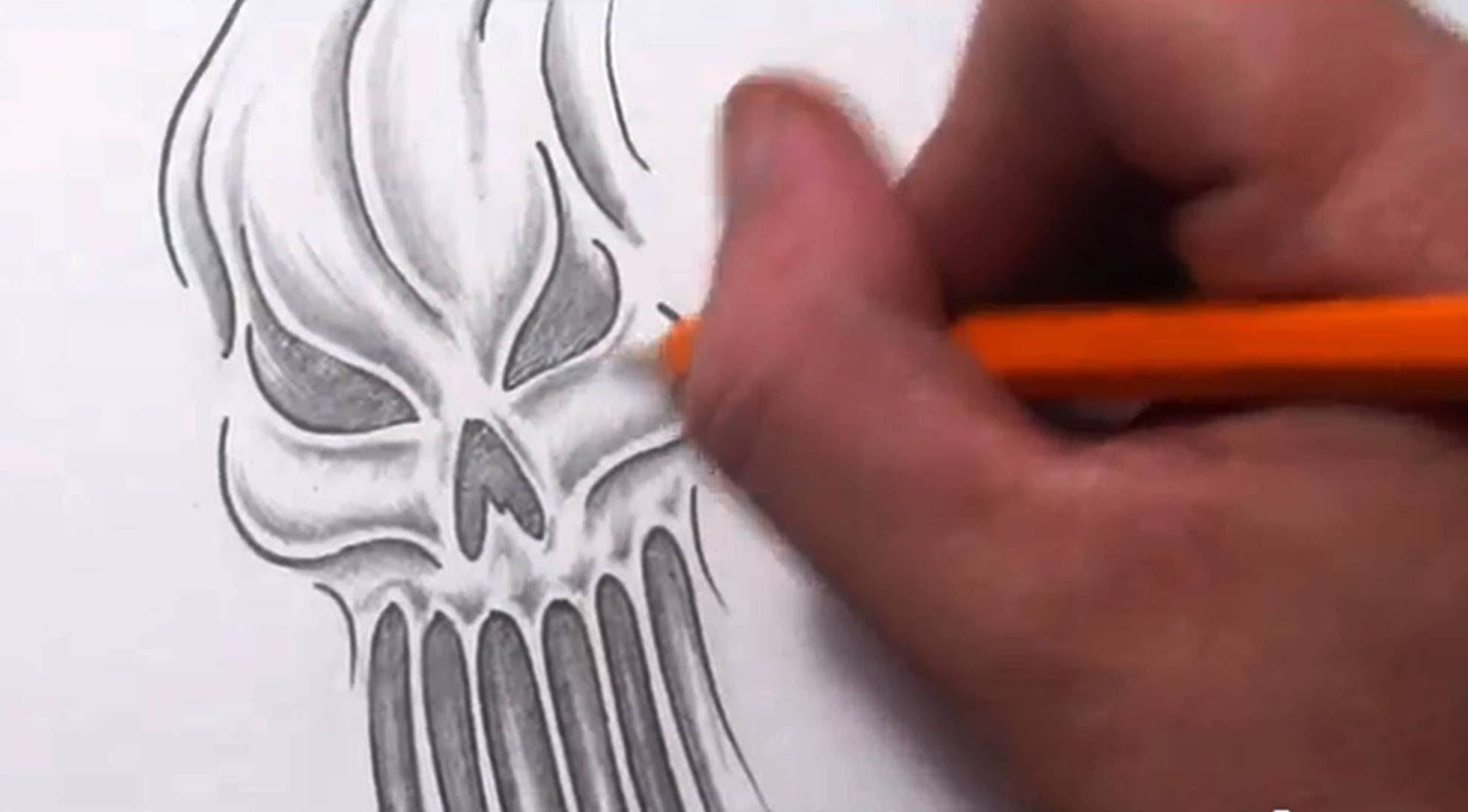 1971x1091 How To Draw An Evil Skull Ghost Or Ghoul