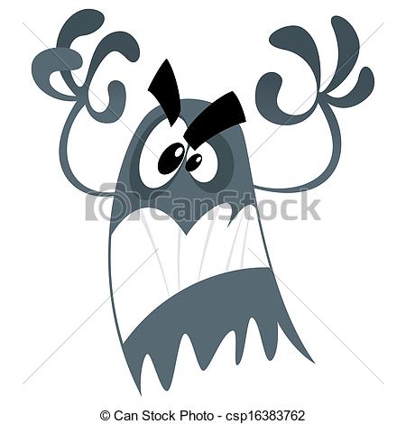450x470 Scary Cartoon Ghost. Cute Cartoon Scary Ghost Making A Frightening