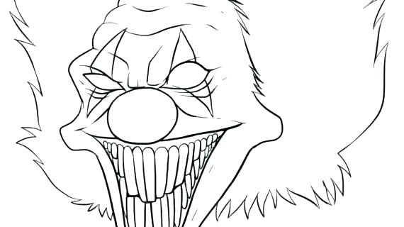 570x320 Scary Clown Coloring Pages Color For Kids Free Printable Fr
