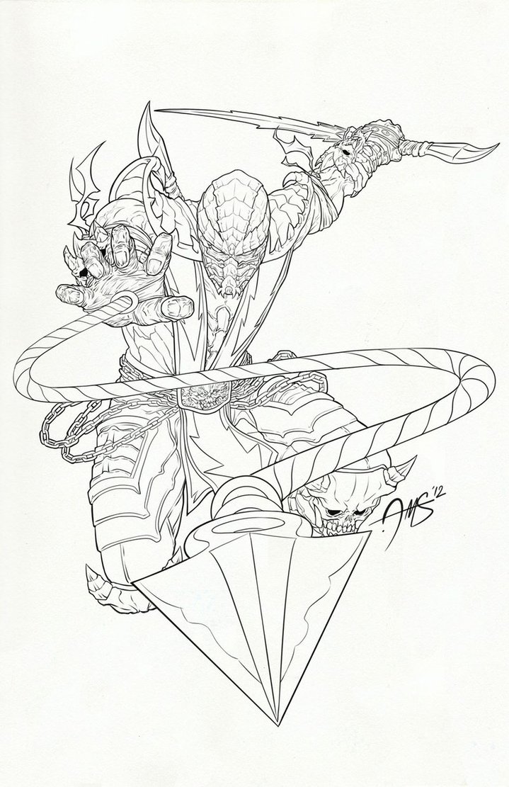719x1111 Scorpion Mk Lineart By Amosrachman