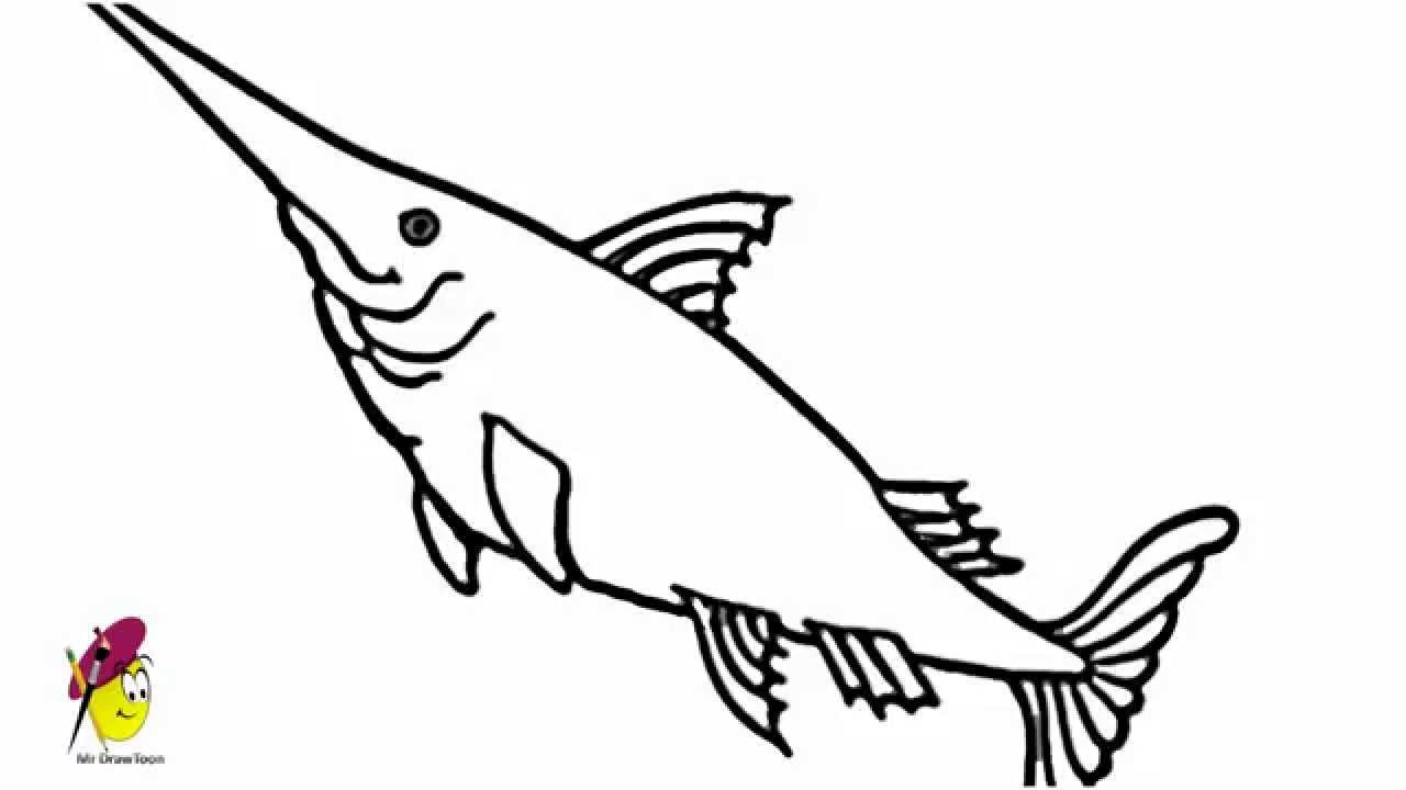 1280x720 Simple Drawing Of Fish Swordfish