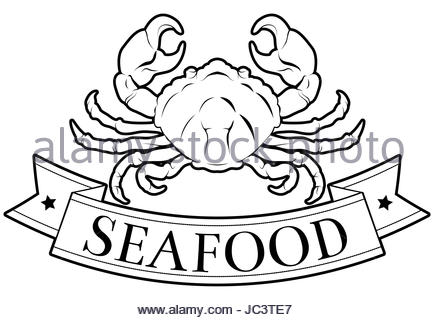 436x320 Vector Seafood Illustration. Crab Retro Lillustration. Hand