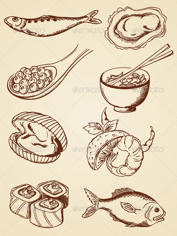 590x787 Hand Drawn Vintage Seafood By Artness Graphicriver