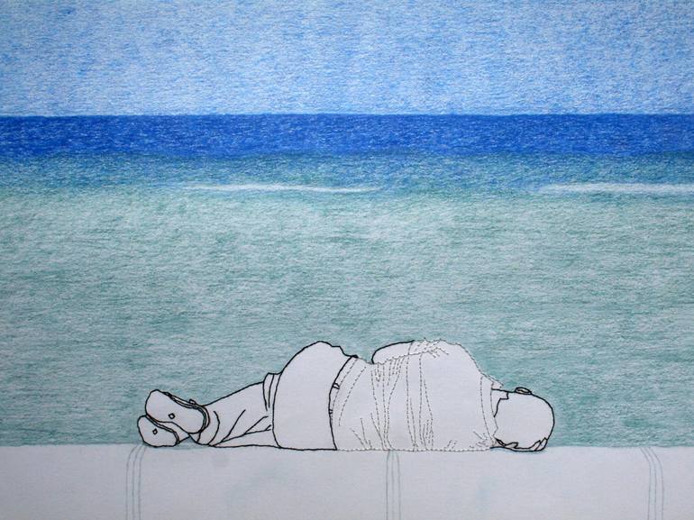 770x577 Saatchi Art Aan Zee (At The Seaside) Drawing By Sonja Hillen