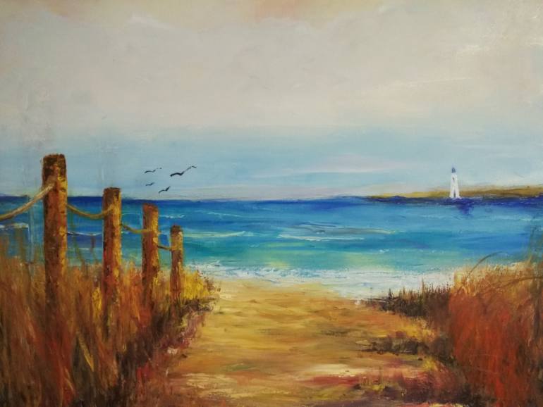 770x578 Saatchi Art By The Seaside Drawing By Anastasia Salo