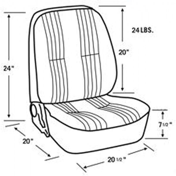 600x600 Nova Bucket Seat, Pro 90, Without Headrest, Right