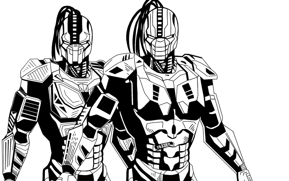 1131x707 Sketch Mk Sector And Cyrax By Y632ko