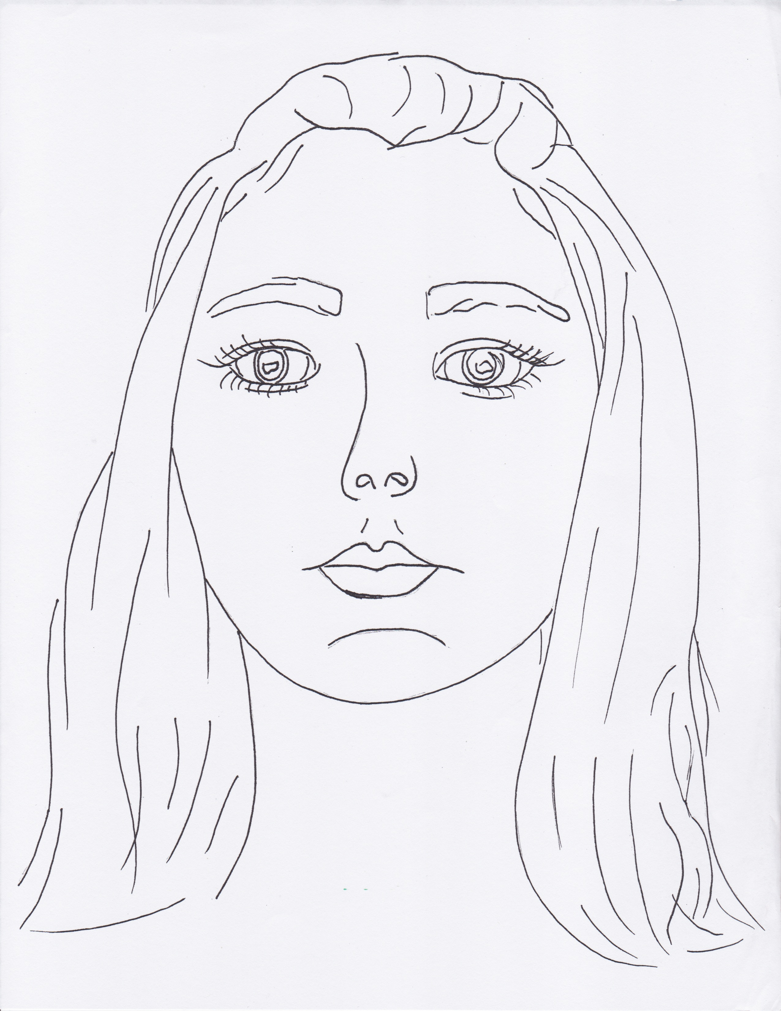 2550x3300 Self Portrait Line Drawing Simple Self Portrait Contour Line