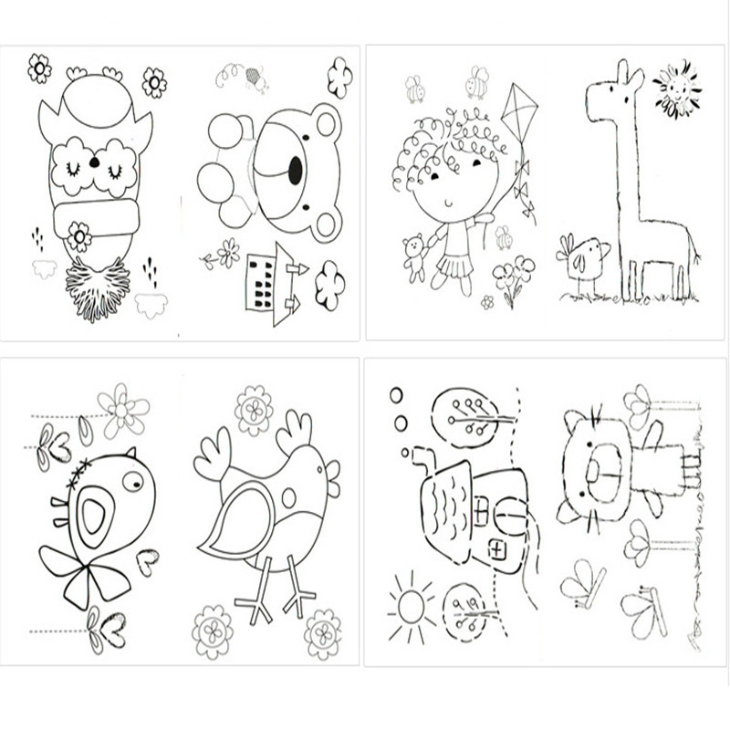 800x800 Best Sell Diy 8pcs Cartoon Kid Finger Painting Craft Child