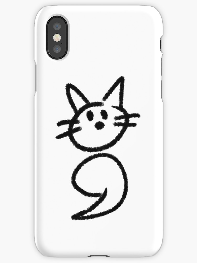 750x1000 Semicolon Cat (Black) Iphone Cases Amp Covers By Sparksnaps Redbubble