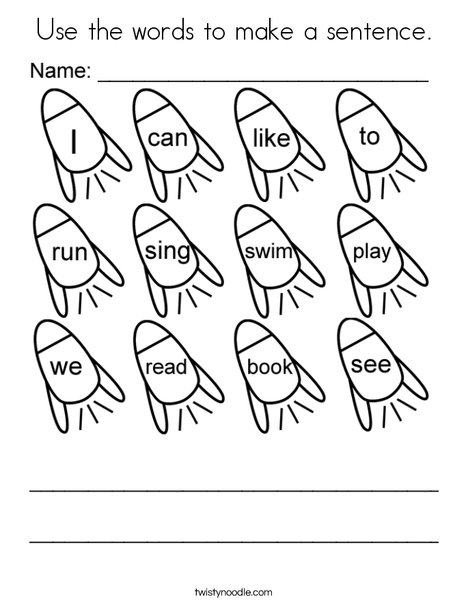 468x605 Use The Words To Make A Sentence Coloring Page