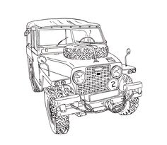 236x205 Land Rover 80 Serie One Cartoon Landrovers