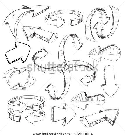 429x470 Sketch Arrows Set. Fast Hand Drawing Style By Chuhail, Via