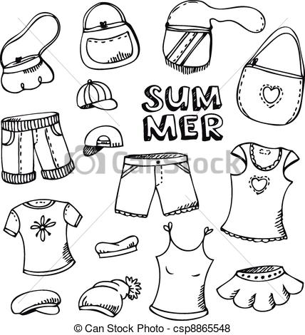 428x470 Summer Fashion Set. Summer Beach Fashion Clothing Set Isolated