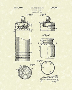 240x300 Cocktail Shaker 1934 Patent Art Drawing By Prior Art Design