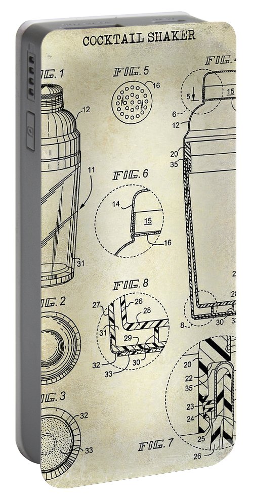 500x993 Cocktail Shaker Patent Drawing Portable Battery Charger For Sale
