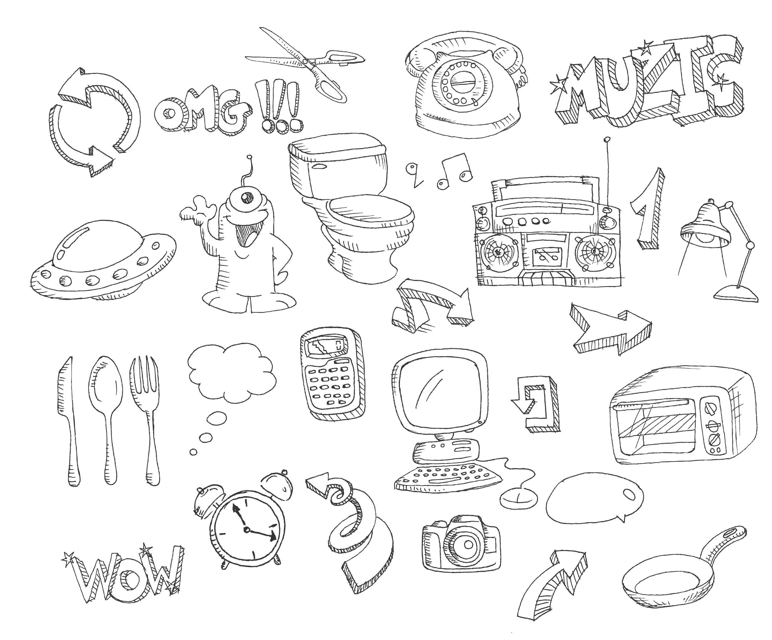 2623x2172 Black And White Drawing Sketch