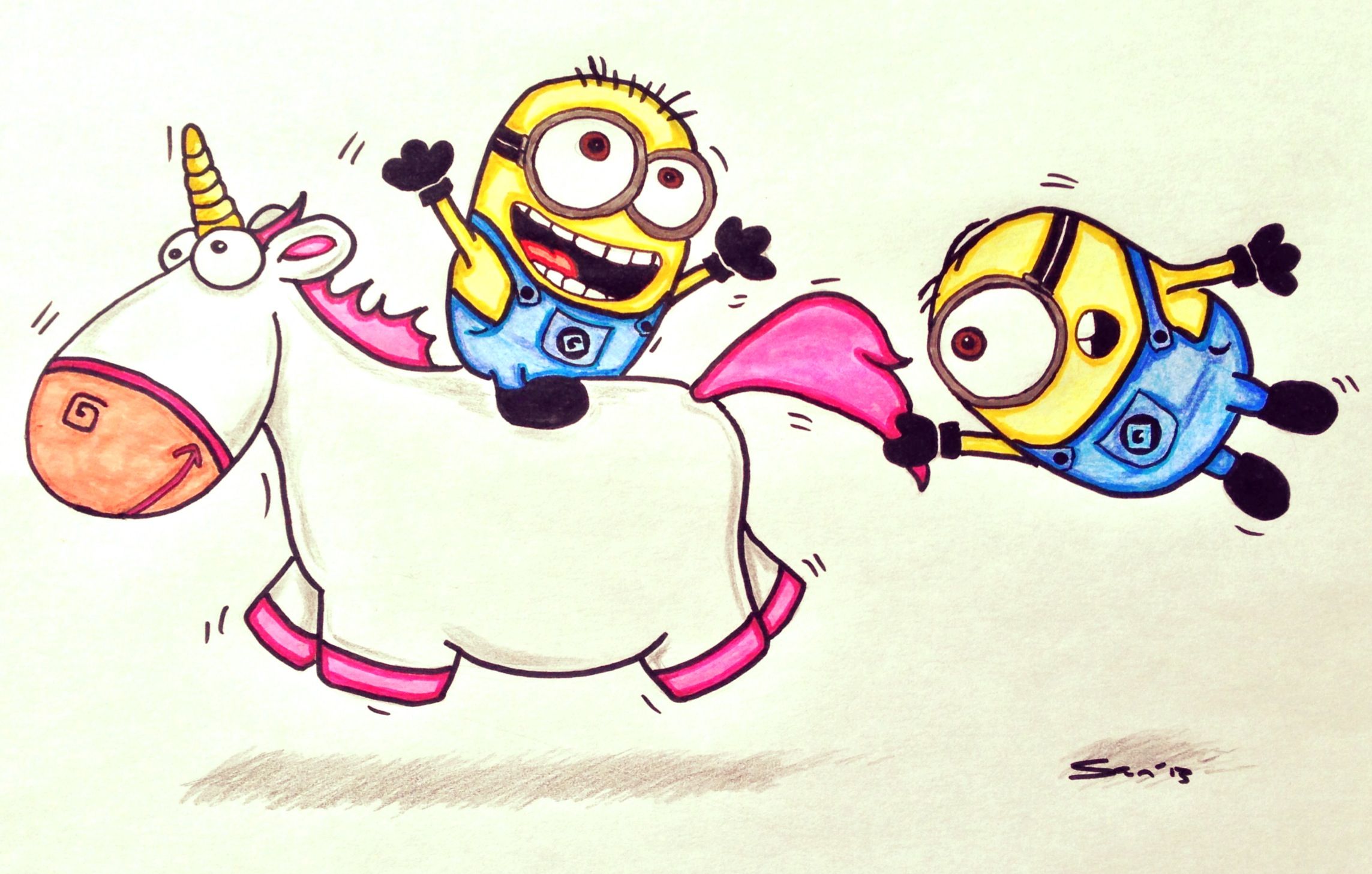 2287x1457 How To Draw Minions Unicorn Share Drawing