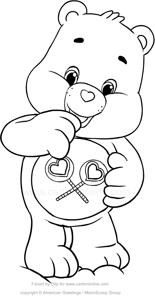 507x972 Drawing Share Bear (Care Bears) Coloring Page