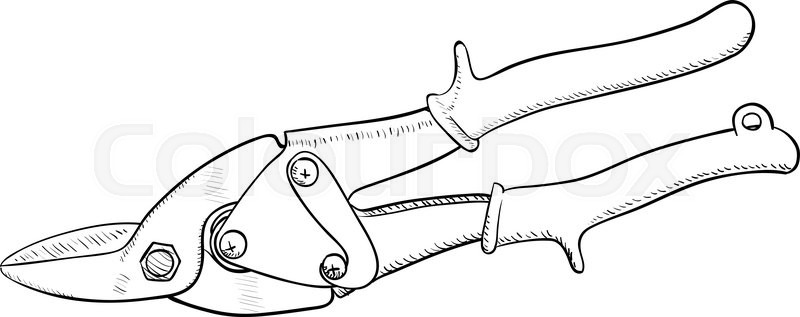 800x317 Shears For Cutting Sheet Metal Isolated On A White Background