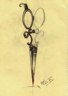 236x336 Victorian Scissors Tattoo Design.i Have Quite A Few More Tattoo