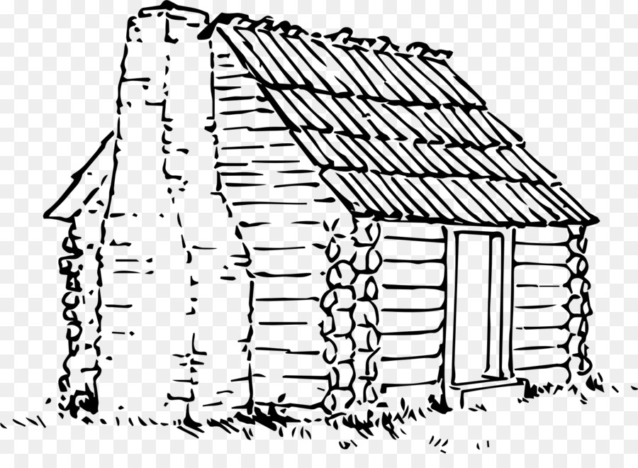 900x660 Log Cabin Drawing Line Art Clip Art