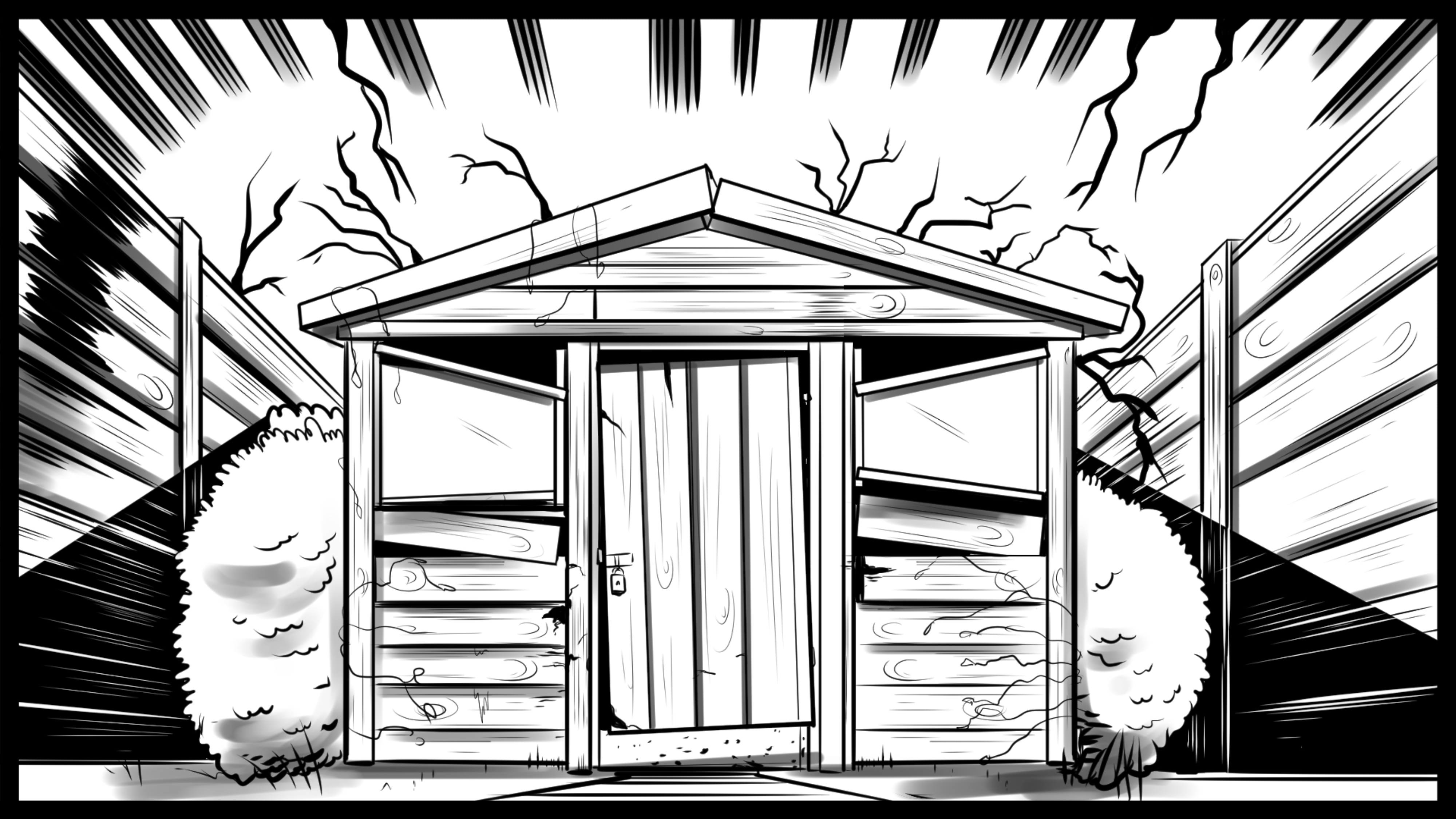 4000x2250 Blood Shed Storyboard Panel 2 By Andy W Clift Cat Davies