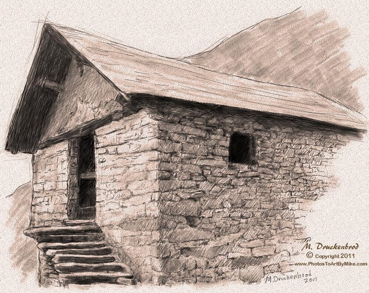 750x595 Biasca Ch Switzerland, A Digital Pencil Drawing Of A Shed